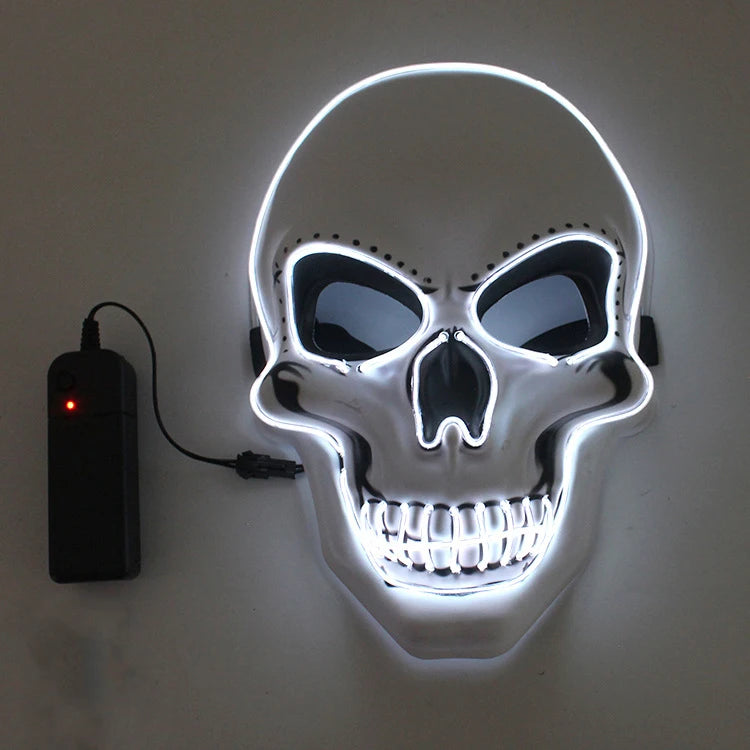 GlowCrypt™ – Luminous LED Skull Mask for Spooky Eleganc