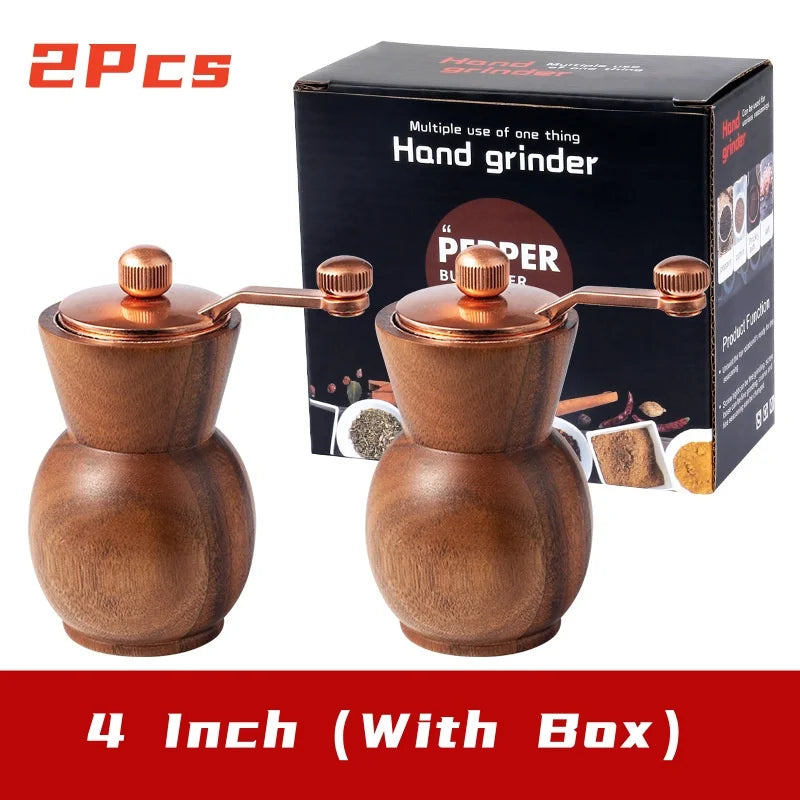 SpiceOak™ – Wooden Pepper & Salt Grinder Set with Base