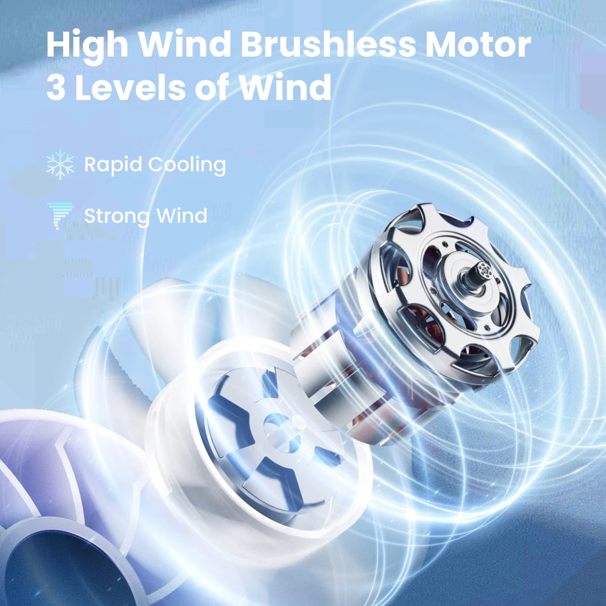 ChillBeam™ Portable Fan – Compact USB Rechargeable Handheld Fan with LED & 3 Speeds