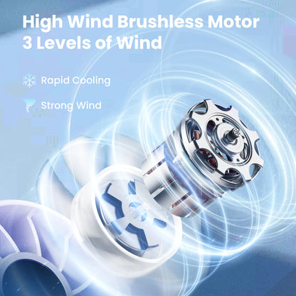 ChillBeam™ Portable Fan – Compact USB Rechargeable Handheld Fan with LED & 3 Speeds