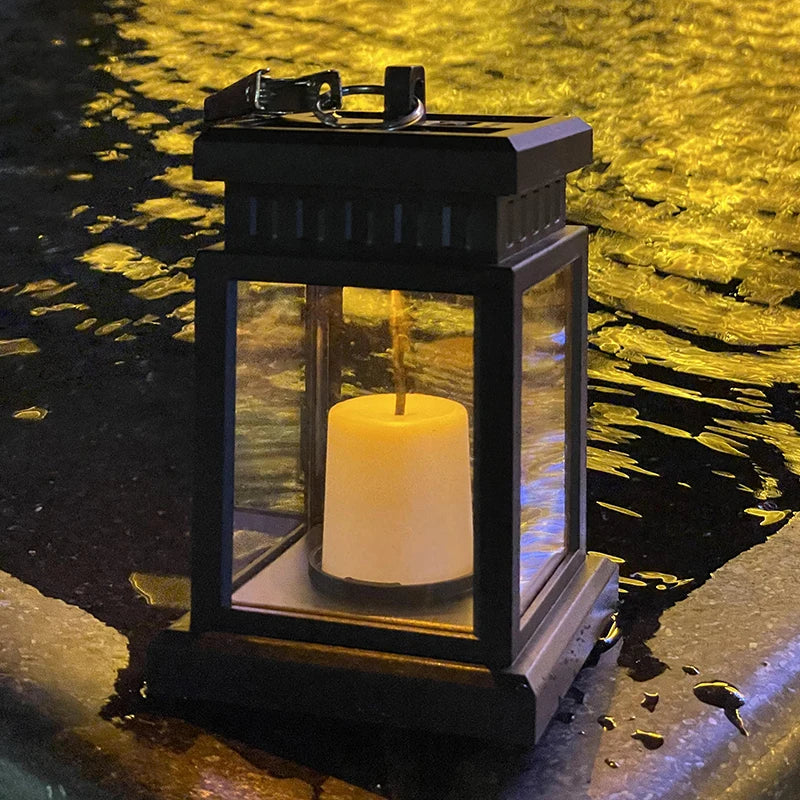 VintageRay™ – Waterproof LED Garden Lantern with Solar Power & Warm Flame Glow