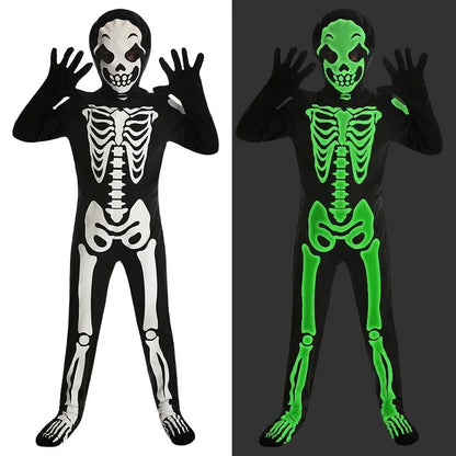 Skelostar™ – Glow-in-the-Dark Skeleton Bodysuit for Boys & Girls