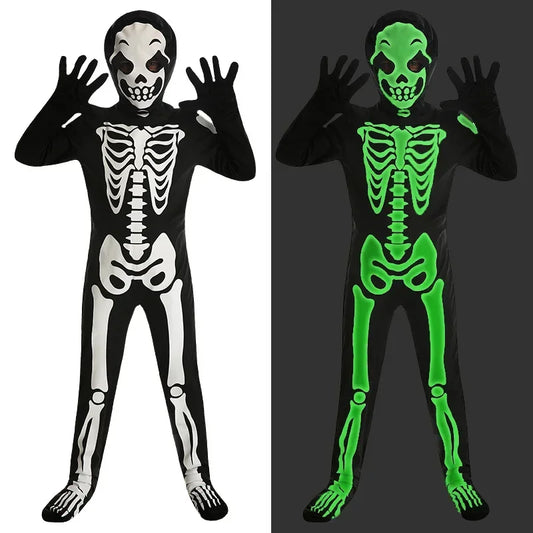 Skelostar™ – Glow-in-the-Dark Skeleton Bodysuit for Boys & Girls