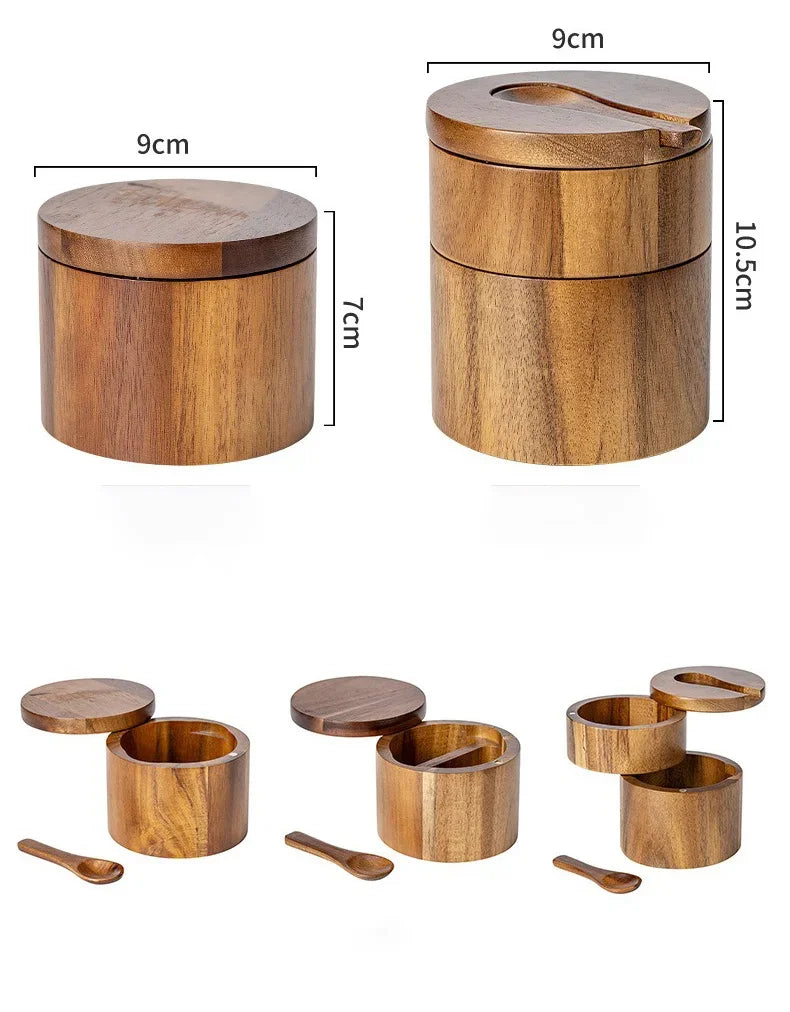 SeasonKeeper™ – Acacia & Bamboo Salt & Pepper Box