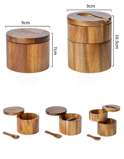 SeasonKeeper™ – Acacia & Bamboo Salt & Pepper Box