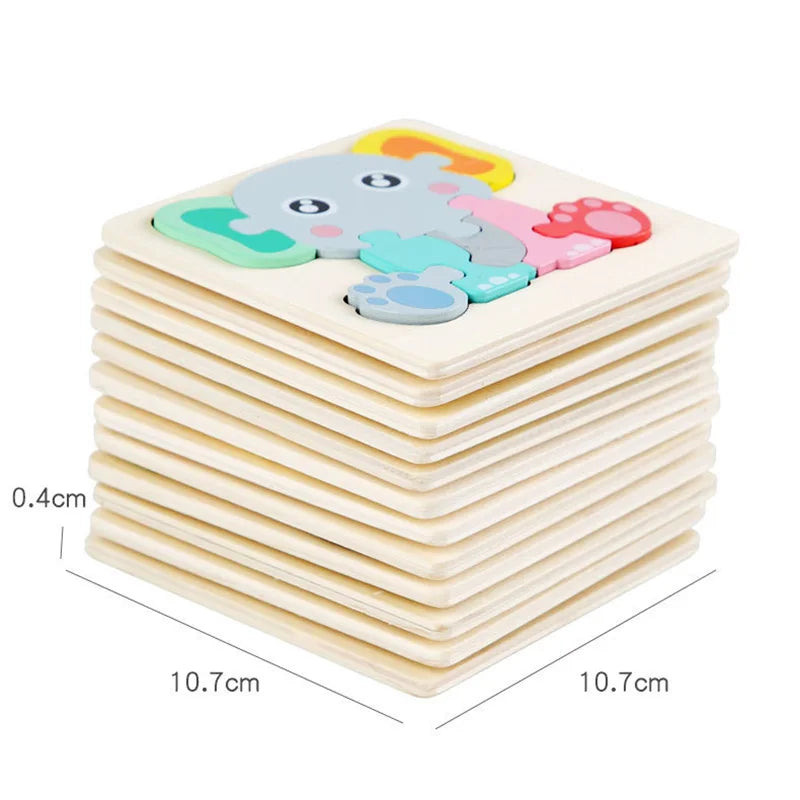 LittleMind™ Puzzles – Colourful 3D Jigsaw Animals for Toddlers