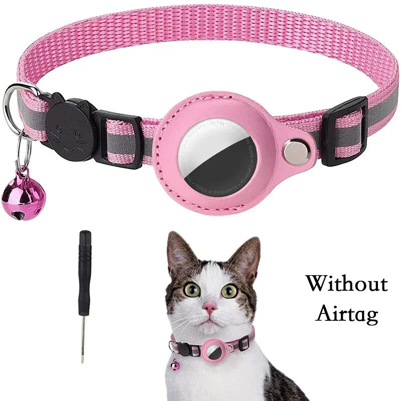 MeowGuard™ – Anti-Lost Reflective AirTag Collar for Cats