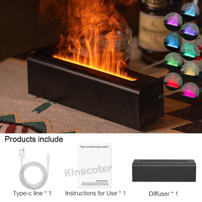 FireAura™ Luxe – RGB Flame Ultrasonic Diffuser for Aromatherapy & Night Ambience