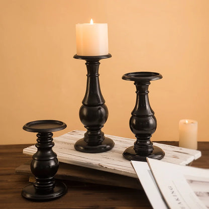 NoirGlow™ – Black Resin Candle Holder