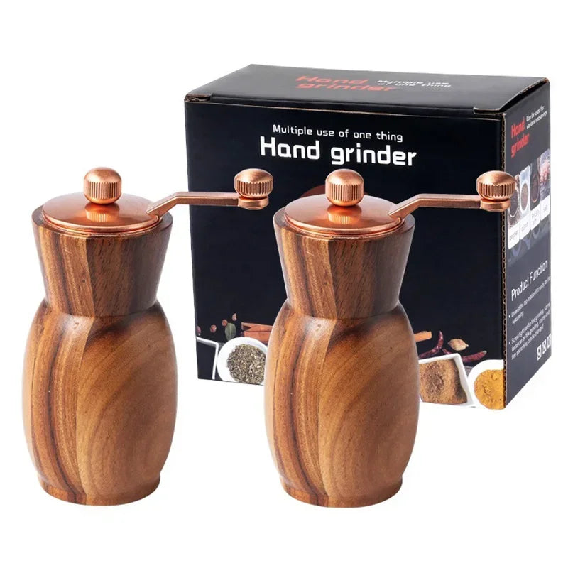 SpiceOak™ – Wooden Pepper & Salt Grinder Set with Base