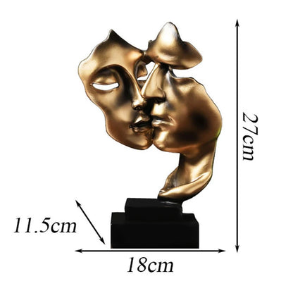 EternalMuse™ – Kissing Lovers Abstract Mask Figurine for Stylish Home Decoration