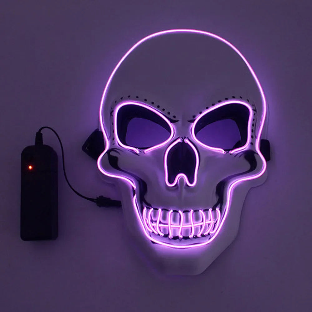 GlowCrypt™ – Luminous LED Skull Mask for Spooky Eleganc