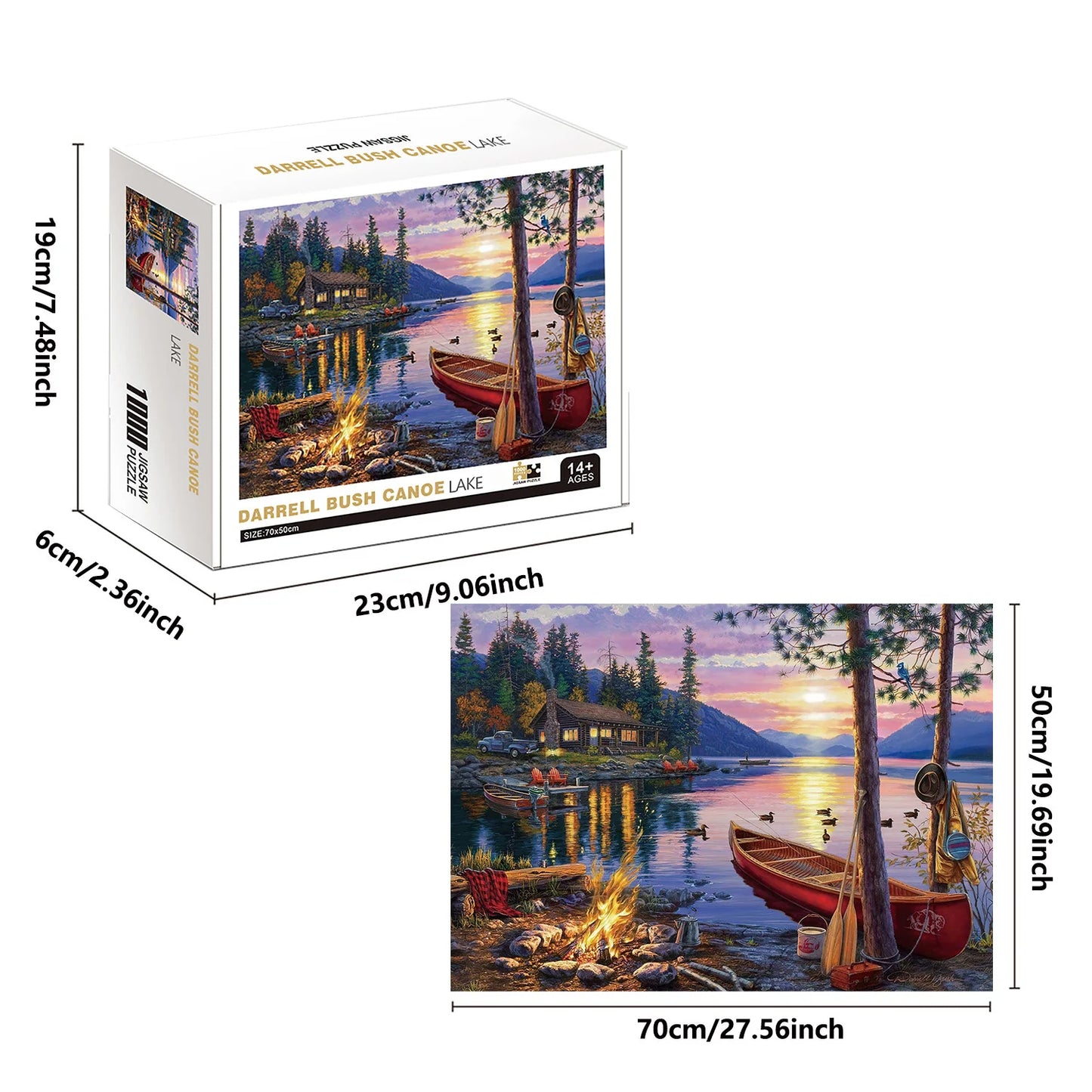 LakeWhim™ – 1000-Piece Canoe Jigsaw Puzzle for Adults & Families