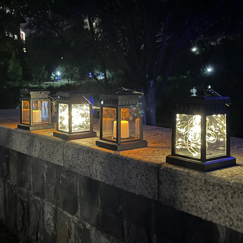 VintageRay™ – Waterproof LED Garden Lantern with Solar Power & Warm Flame Glow