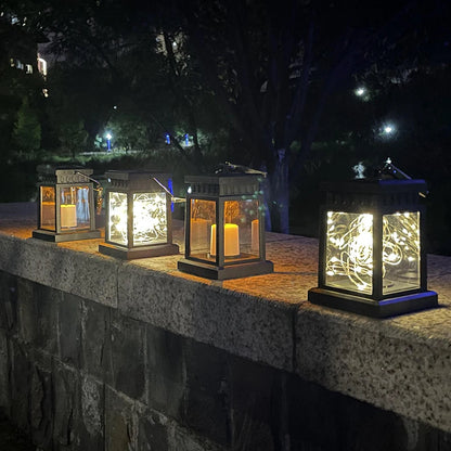 VintageRay™ – Waterproof LED Garden Lantern with Solar Power & Warm Flame Glow