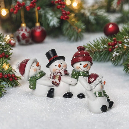SnowLume™ – Winter Resin Snowman Ornament Set