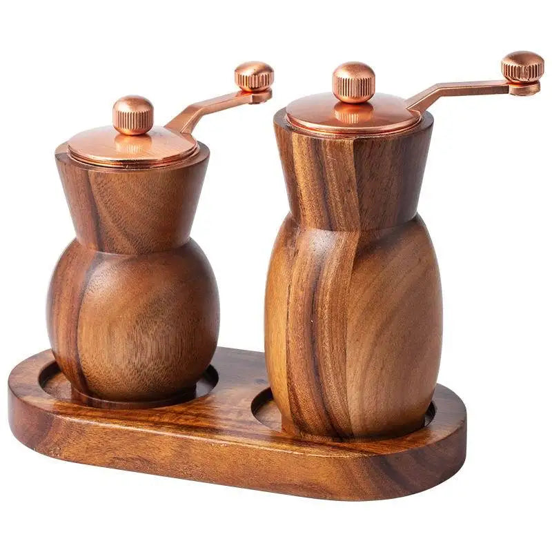 SpiceOak™ – Wooden Pepper & Salt Grinder Set with Base