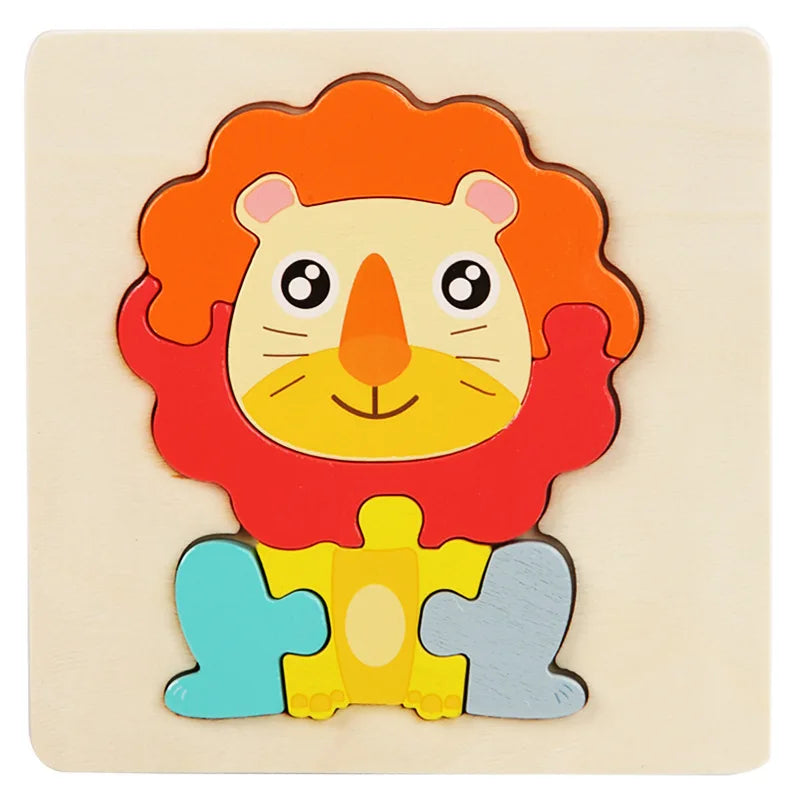 LittleMind™ Puzzles – Colourful 3D Jigsaw Animals for Toddlers