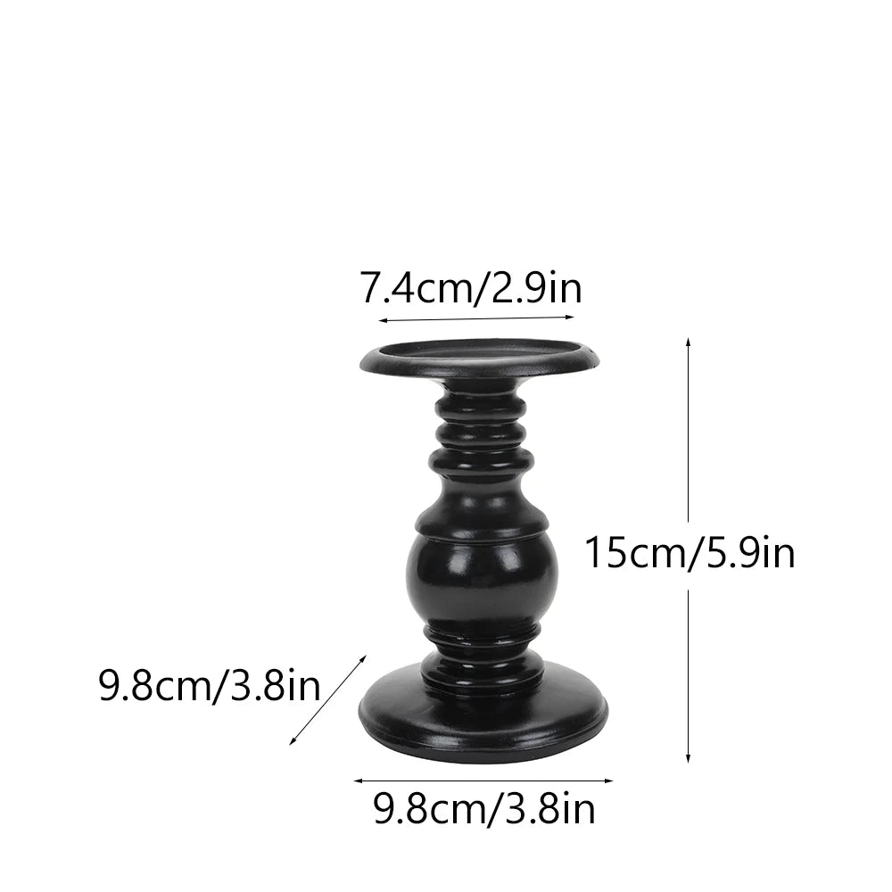 NoirGlow™ – Black Resin Candle Holder