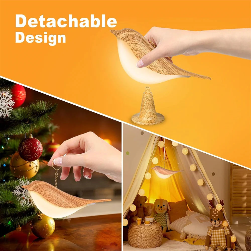 LumaNest™ – Touch-Control Bird Lamp with USB Rechargeable Battery & Dimmable Light