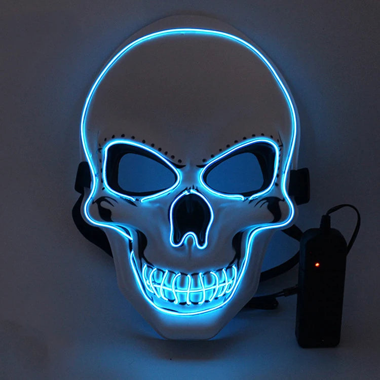 GlowCrypt™ – Luminous LED Skull Mask for Spooky Eleganc