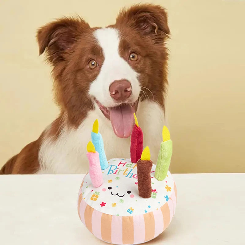 BarkDay™ Treat – Bite-Resistant Dog Birthday Plush Toy with Sound