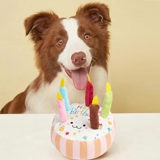 BarkDay™ Treat – Bite-Resistant Dog Birthday Plush Toy with Sound