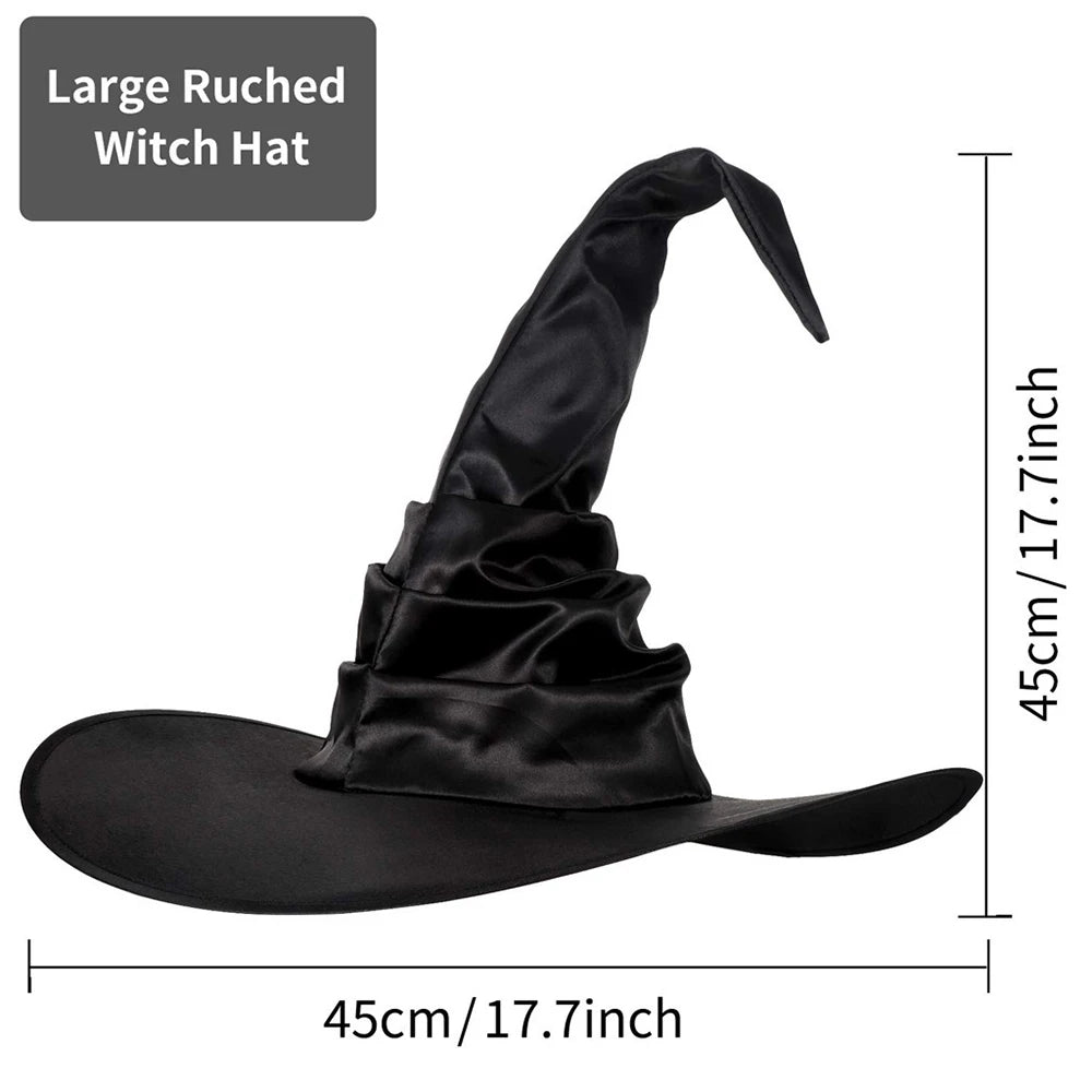 Nocturnéa™ – Foldable Black Witch Hat for Adults | Halloween, Masquerade & Cosplay Wear