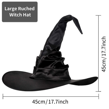 Nocturnéa™ – Foldable Black Witch Hat for Adults | Halloween, Masquerade & Cosplay Wear