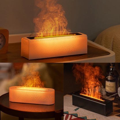 FireAura™ Luxe – RGB Flame Ultrasonic Diffuser for Aromatherapy & Night Ambience