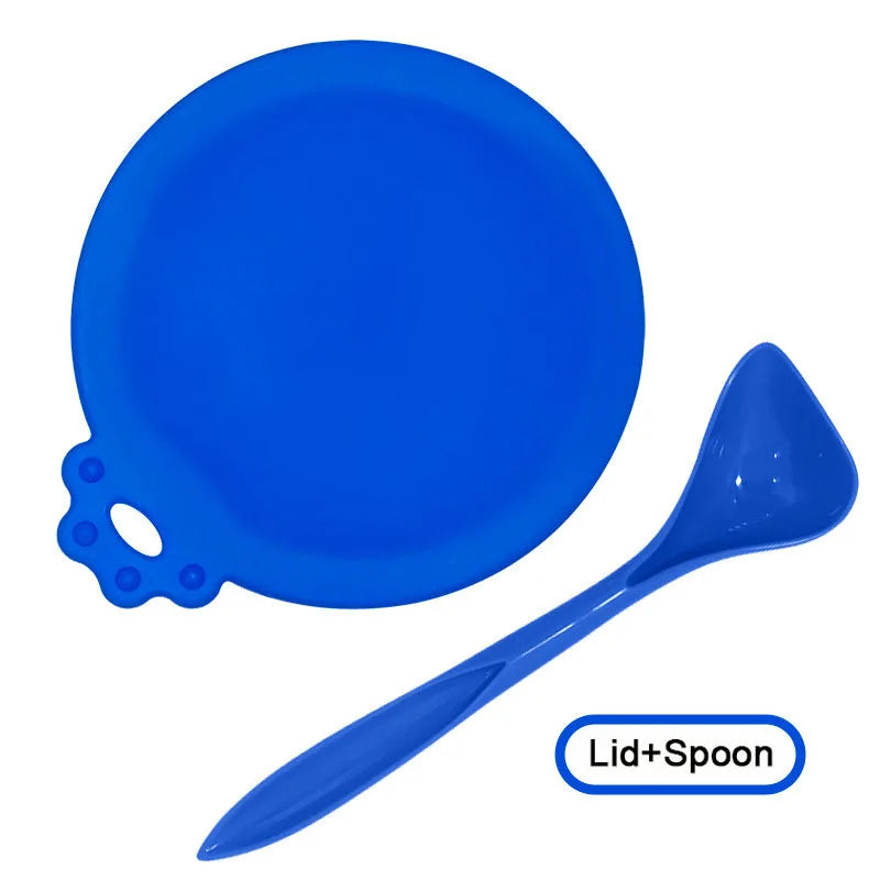 2pcs Reusable Pet Food Can Cover and Spoon Set
