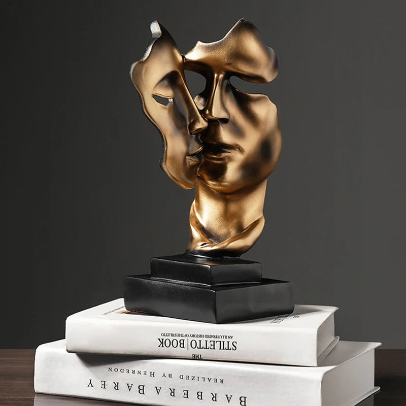 EternalMuse™ – Kissing Lovers Abstract Mask Figurine for Stylish Home Decoration