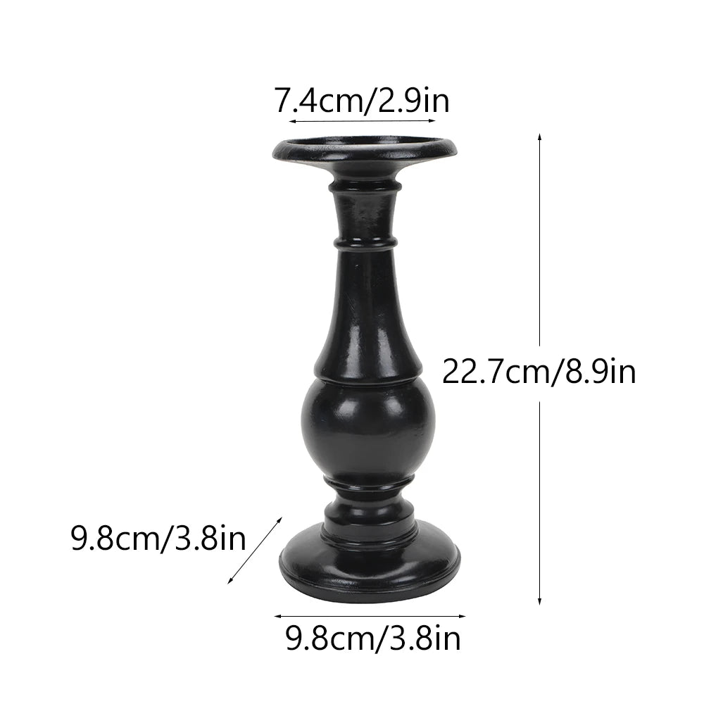 NoirGlow™ – Black Resin Candle Holder