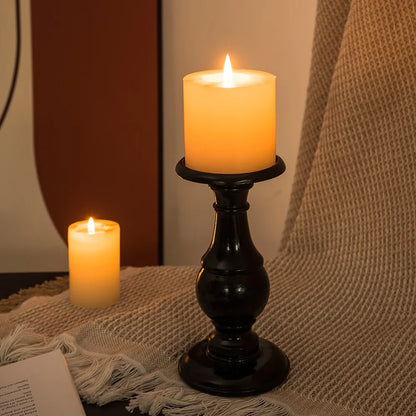 NoirGlow™ – Black Resin Candle Holder