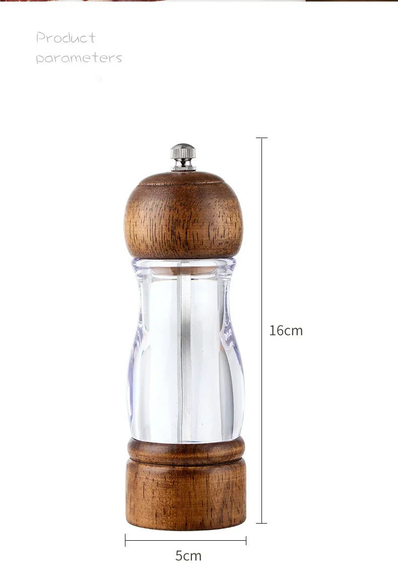 SpiceLoom™ – Retro Wooden Pepper Grinder Set with Base