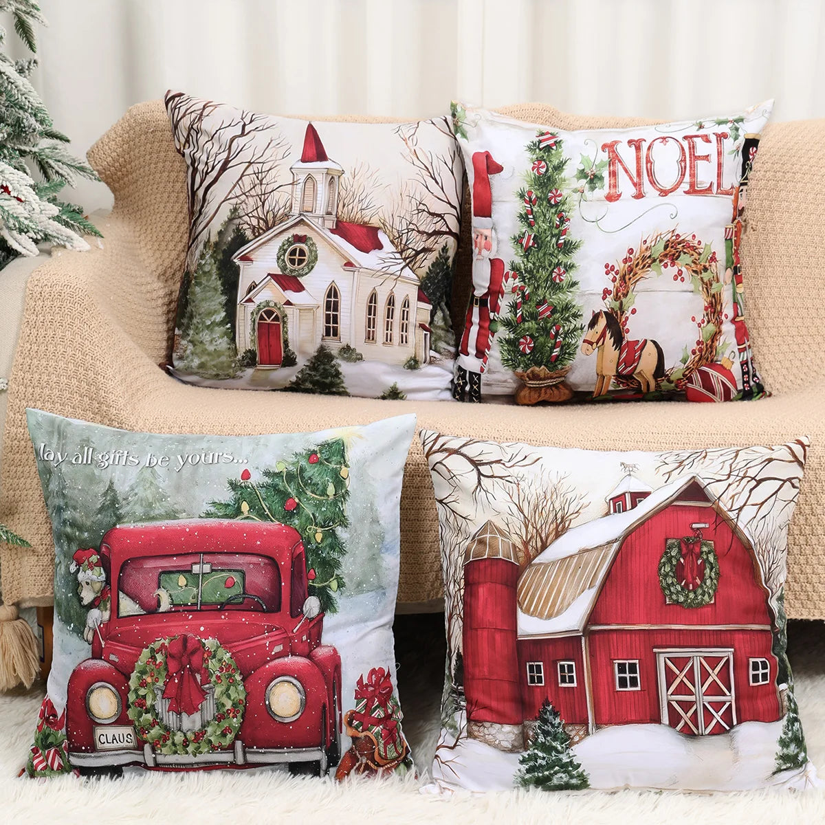 Auravelle™ – Festive Cushion Cover for Home & Sofa
