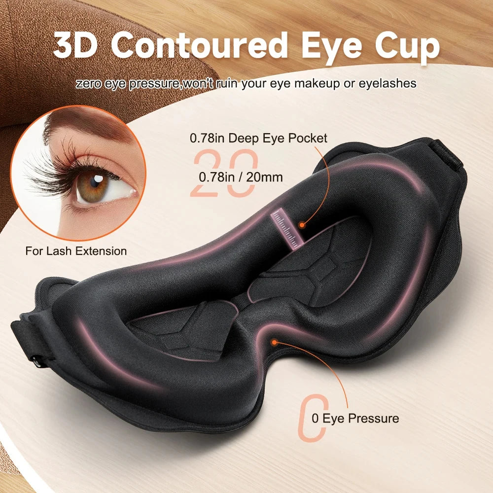 DreamAura™ Sleeping Mask – 3D Contoured Eye Cover & Light Blocking Aid