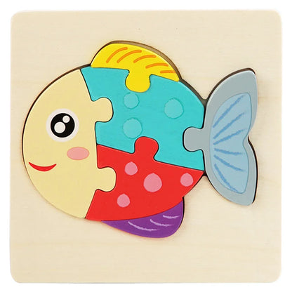 LittleMind™ Puzzles – Colourful 3D Jigsaw Animals for Toddlers