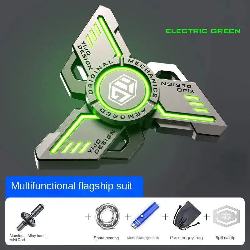 GlowKnight™ – Alloy Gyro Spinner with Noctilucent Effect for Stress Relief