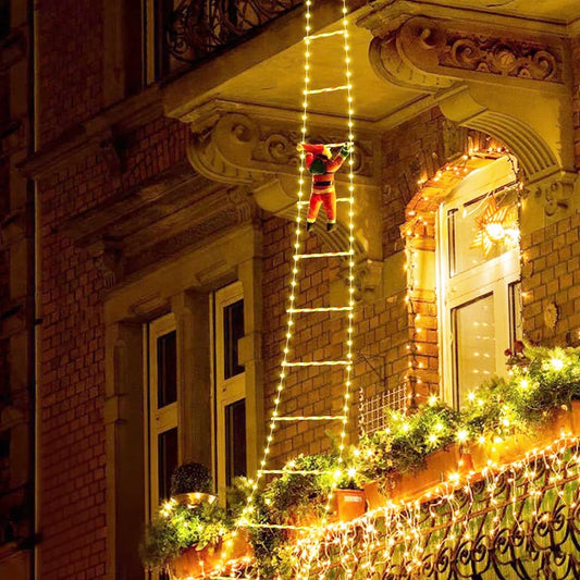 GleamClimb™ – LED Santa Ladder Christmas Light Decoration