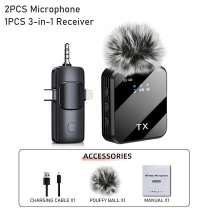 ClearCast™ – 3-in-1 Lavalier Microphone with Wireless & Noise Filter